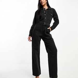 Abercrombie & Fitch Boilersuit Denim Jumpsuit – Long Sleeve Black Size S Nwtg
